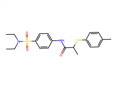 N-[4-(diethylsulfamoyl)phenyl]-2-(4-methylphenyl)sulfanylpropanamide structure