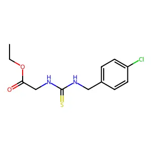 Ethyl 2-[({[(4-chlorophenyl)methyl]amino}thioxomethyl)amino]acetate structure