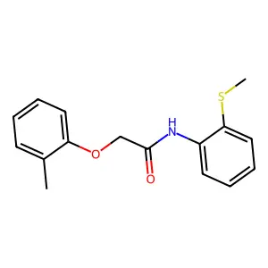 2-(2-methylphenoxy)-N-[2-(methylthio)phenyl]acetamide structure