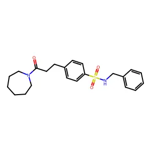4-[3-(azepan-1-yl)-3-oxopropyl]-N-benzylbenzenesulfonamide structure