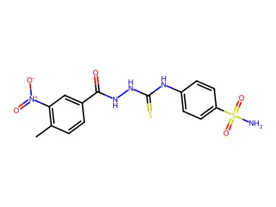 1-[(4-Methyl-3-nitrobenzoyl)amino]-3-(4-sulfamoylphenyl)thiourea structure