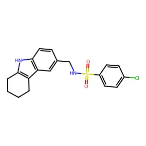 4-chloro-N-((2,3,4,9-tetrahydro-1H-carbazol-6-yl)methyl)benzenesulfonamide structure