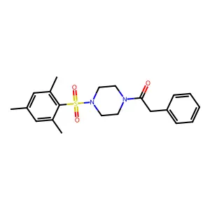 1-(Mesitylsulfonyl)-4-(phenylacetyl)piperazine structure