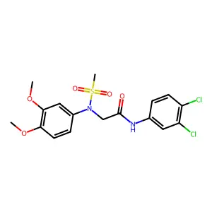 N-(3,4-dichlorophenyl)-2-(3,4-dimethoxy-N-methylsulfonylanilino)acetamide structure