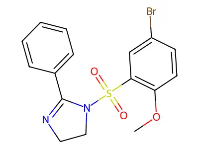 1-(5-Bromo-2-methoxyphenyl)sulfonyl-2-phenyl-4,5-dihydroimidazole structure