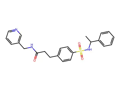 3-(4-{[(1-phenylethyl)amino]sulfonyl}phenyl)-N-(3-pyridinylmethyl)propanamide structure