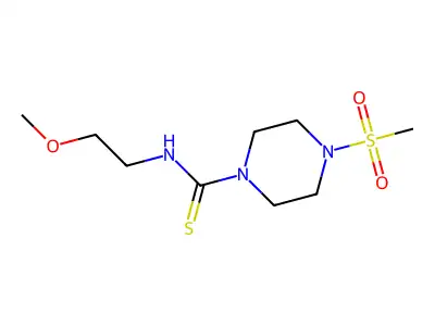 N-(2-methoxyethyl)-4-methylsulfonylpiperazine-1-carbothioamide structure
