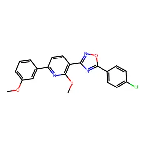 3-[5-(4-chlorophenyl)-1,2,4-oxadiazol-3-yl]-2-methoxy-6-(3-methoxyphenyl)pyridine structure