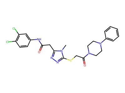 N-(3,4-dichlorophenyl)-2-(4-methyl-5-{[2-oxo-2-(4-phenylpiperazin-1-yl)ethyl]sulfanyl}-4H-1,2,4-triazol-3-yl)acetamide structure