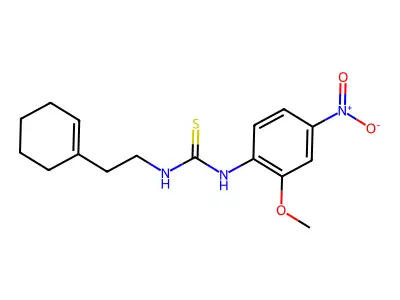 1-[2-(Cyclohexen-1-yl)ethyl]-3-(2-methoxy-4-nitrophenyl)thiourea structure