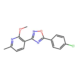 5-(4-Chlorophenyl)-3-(2-methoxy-6-methylpyridin-3-yl)-1,2,4-oxadiazole structure