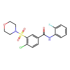 4-chloro-N-(2-fluorophenyl)-3-morpholin-4-ylsulfonylbenzamide structure