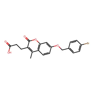 3-[7-[(4-Bromophenyl)methoxy]-4-methyl-2-oxochromen-3-yl]propanoic acid structure
