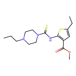 Methyl 5-ethyl-2-[(4-propylpiperazine-1-carbothioyl)amino]thiophene-3-carboxylate structure