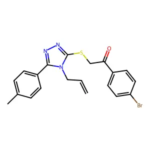 1-(4-bromophenyl)-2-[[5-(4-methylphenyl)-4-prop-2-enyl-1,2,4-triazol-3-yl]sulfanyl]ethanone structure