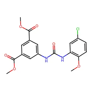 Dimethyl 5-{[(5-chloro-2-methoxyphenyl)carbamoyl]amino}benzene-1,3-dicarboxylate structure