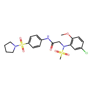 2-(5-chloro-2-methoxy-N-methylsulfonylanilino)-N-(4-pyrrolidin-1-ylsulfonylphenyl)acetamide structure