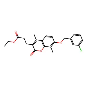 ethyl 3-{7-[(3-chlorobenzyl)oxy]-4,8-dimethyl-2-oxo-2H-chromen-3-yl}propanoate structure