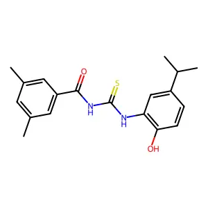 N-[(2-hydroxy-5-propan-2-ylphenyl)carbamothioyl]-3,5-dimethylbenzamide structure