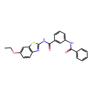 3-benzamido-N-(6-ethoxy-1,3-benzothiazol-2-yl)benzamide structure
