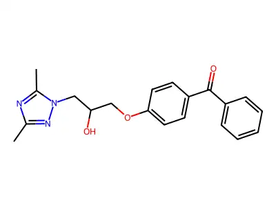1-(4-benzoylphenoxy)-3-(3,5-dimethyl-1H-1,2,4-triazol-1-yl)propan-2-ol structure