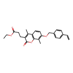 ethyl 3-{4,8-dimethyl-2-oxo-7-[(4-vinylbenzyl)oxy]-2H-chromen-3-yl}propanoate structure