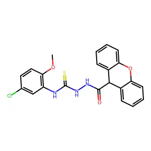 1-(5-chloro-2-methoxyphenyl)-3-(9H-xanthene-9-carbonylamino)thiourea structure