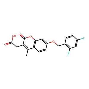 {7-[(2,4-difluorobenzyl)oxy]-4-methyl-2-oxo-2H-chromen-3-yl}acetic acid structure