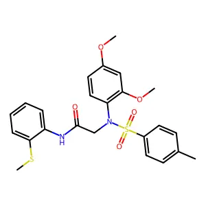 2-(2,4-dimethoxy-N-(4-methylphenyl)sulfonylanilino)-N-(2-methylsulfanylphenyl)acetamide structure
