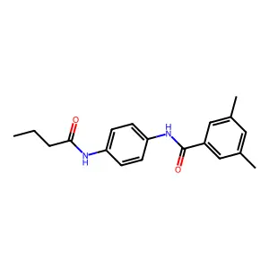 N-[4-(butanoylamino)phenyl]-3,5-dimethylbenzamide structure