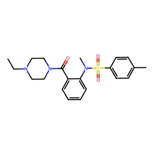 N-[2-(4-ethylpiperazine-1-carbonyl)phenyl]-N,4-dimethylbenzenesulfonamide structure
