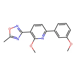 3-[2-Methoxy-6-(3-methoxyphenyl)pyridin-3-yl]-5-methyl-1,2,4-oxadiazole structure