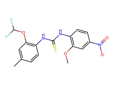 1-[2-(Difluoromethoxy)-4-methylphenyl]-3-(2-methoxy-4-nitrophenyl)thiourea structure