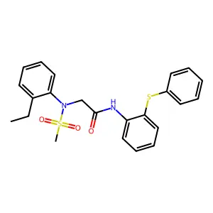 2-(2-ethyl-N-methylsulfonylanilino)-N-(2-phenylsulfanylphenyl)acetamide structure