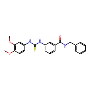 N-benzyl-3-[(3,4-dimethoxyphenyl)carbamothioylamino]benzamide structure