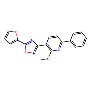 5-(Furan-2-yl)-3-(2-methoxy-6-phenylpyridin-3-yl)-1,2,4-oxadiazole structure