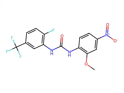 1-[2-Fluoro-5-(trifluoromethyl)phenyl]-3-(2-methoxy-4-nitrophenyl)urea structure