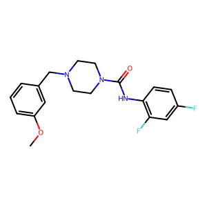 N-(2,4-difluorophenyl)-4-[(3-methoxyphenyl)methyl]piperazine-1-carboxamide structure