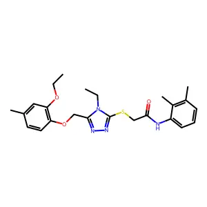 N-(2,3-dimethylphenyl)-2-({5-[(2-ethoxy-4-methylphenoxy)methyl]-4-ethyl-4H-1,2,4-triazol-3-yl}sulfanyl)acetamide structure