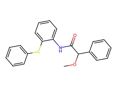 2-methoxy-2-phenyl-N-[2-(phenylsulfanyl)phenyl]acetamide structure