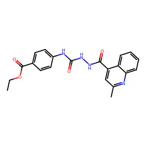 ethyl 4-({N-[(2-methyl-4-quinolyl)carbonylamino]carbamoyl}amino)benzoate structure