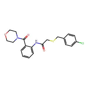 2-[(4-chlorophenyl)methylsulfanyl]-N-[2-(morpholine-4-carbonyl)phenyl]acetamide structure
