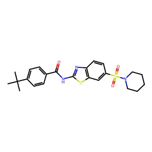 4-(tert-butyl)-N-(6-(piperidin-1-ylsulfonyl)benzo[d]thiazol-2-yl)benzamide structure