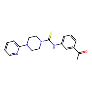 N-(3-acetylphenyl)-4-pyrimidin-2-ylpiperazine-1-carbothioamide structure