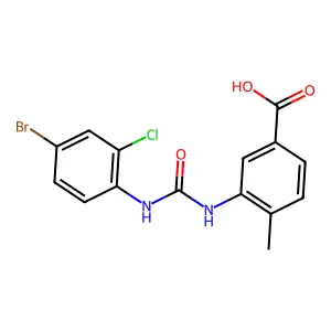 3-{[(4-Bromo-2-chlorophenyl)amino]carbonylamino}-4-methylbenzoic acid structure
