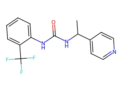 1-(1-Pyridin-4-ylethyl)-3-[2-(trifluoromethyl)phenyl]urea structure