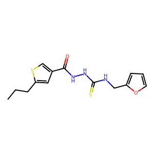 1-(Furan-2-ylmethyl)-3-[(5-propylthiophene-3-carbonyl)amino]thiourea structure