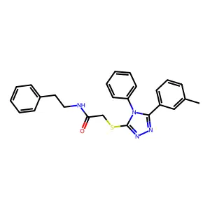 2-{[5-(3-methylphenyl)-4-phenyl-4H-1,2,4-triazol-3-yl]sulfanyl}-N-(2-phenylethyl)acetamide structure