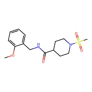N-(2-methoxybenzyl)-1-(methylsulfonyl)piperidine-4-carboxamide structure