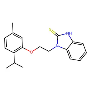 3-[2-(5-methyl-2-propan-2-ylphenoxy)ethyl]-1H-benzimidazole-2-thione structure